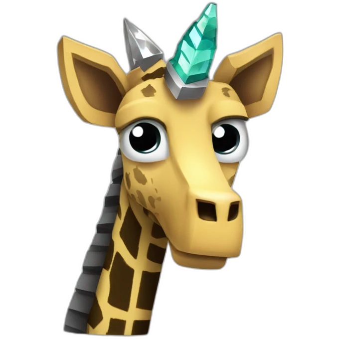 Minecraft Black Jiraffe Head With Diamond Unicorn Horn and Lazer Eyes emoji