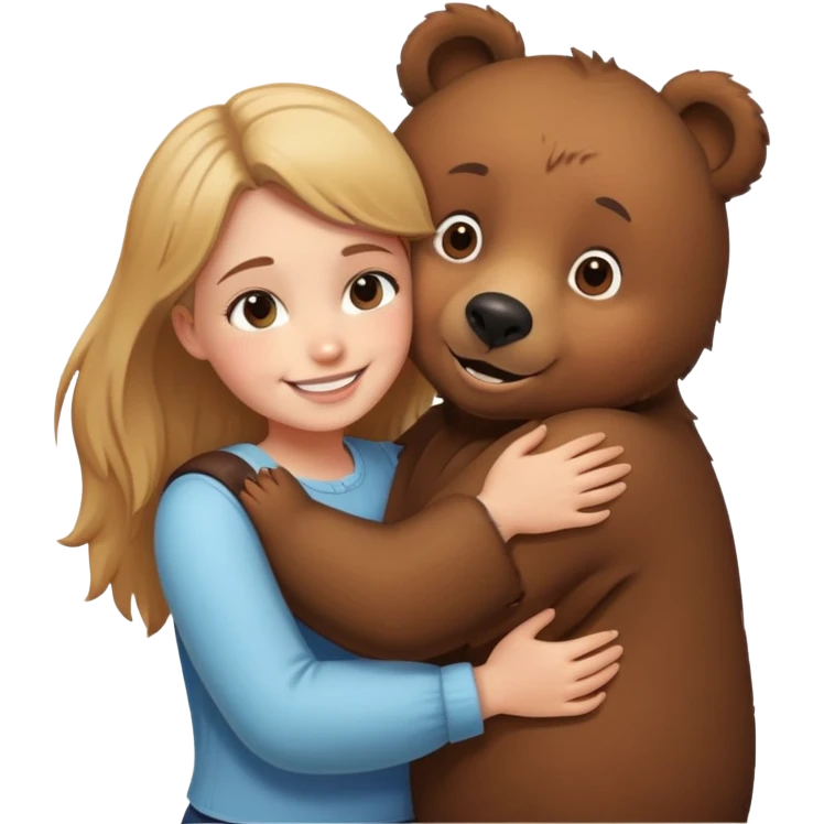 bear hugging a girl emoji