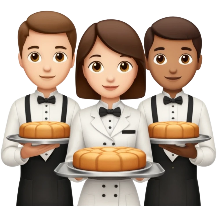 people in waiter uniforms emoji