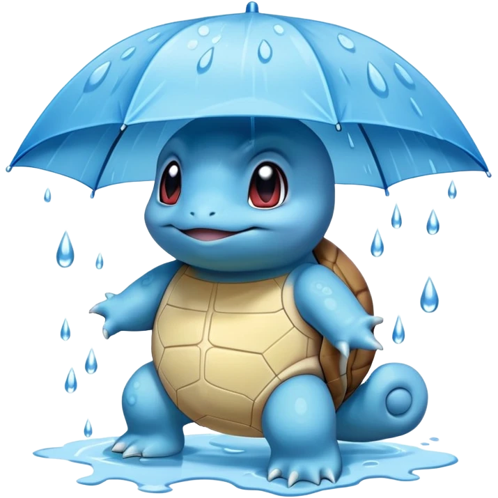 Squirtle in rain emoji