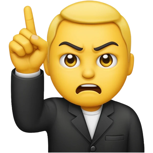 A emoji like 😂 with a middle finger and a hand pointing at us emoji