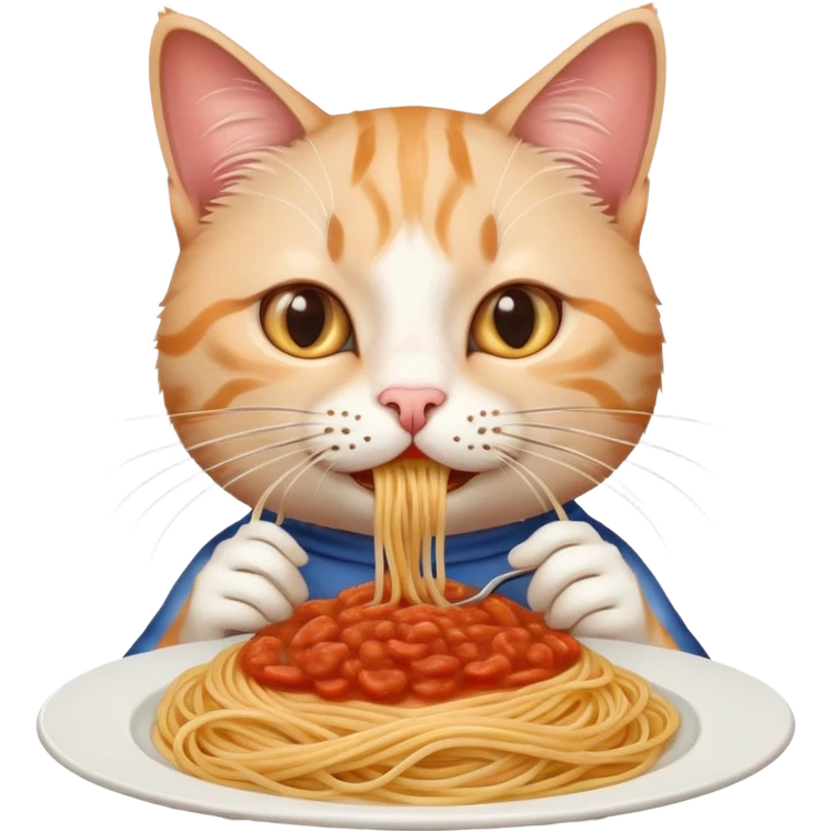 Cat Italian spaghetti Empathie  emoji