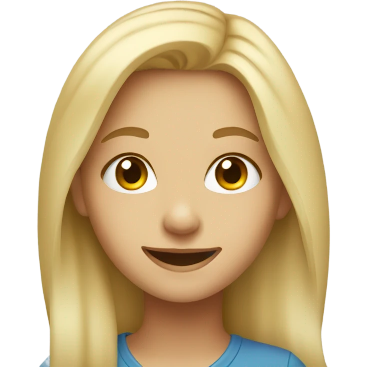 smiling blonde girl portrait emoji