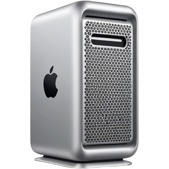 Mac Pro with huge code on the screen emoji