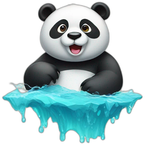 Panda in sea emoji