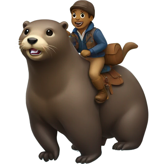 Otter riding a bear emoji