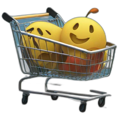 Shopping cart on the water emoji
