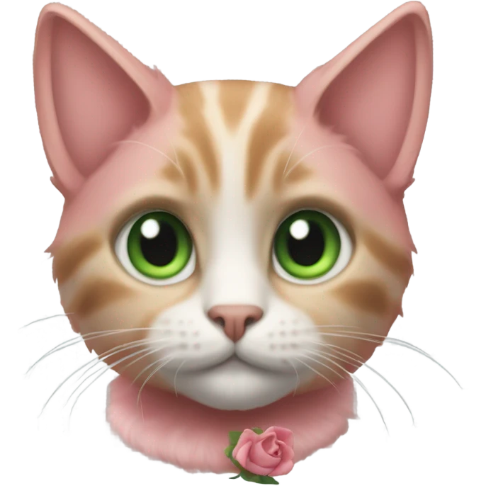 Rose colored cat emoji