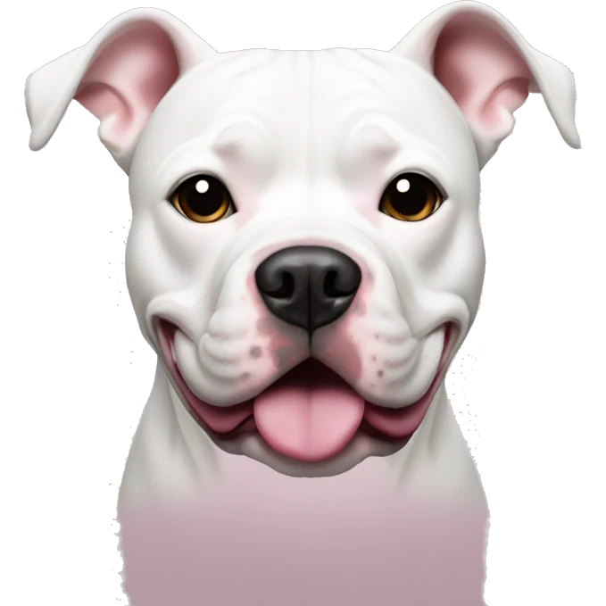 White Pitbull with black and pink nose  emoji