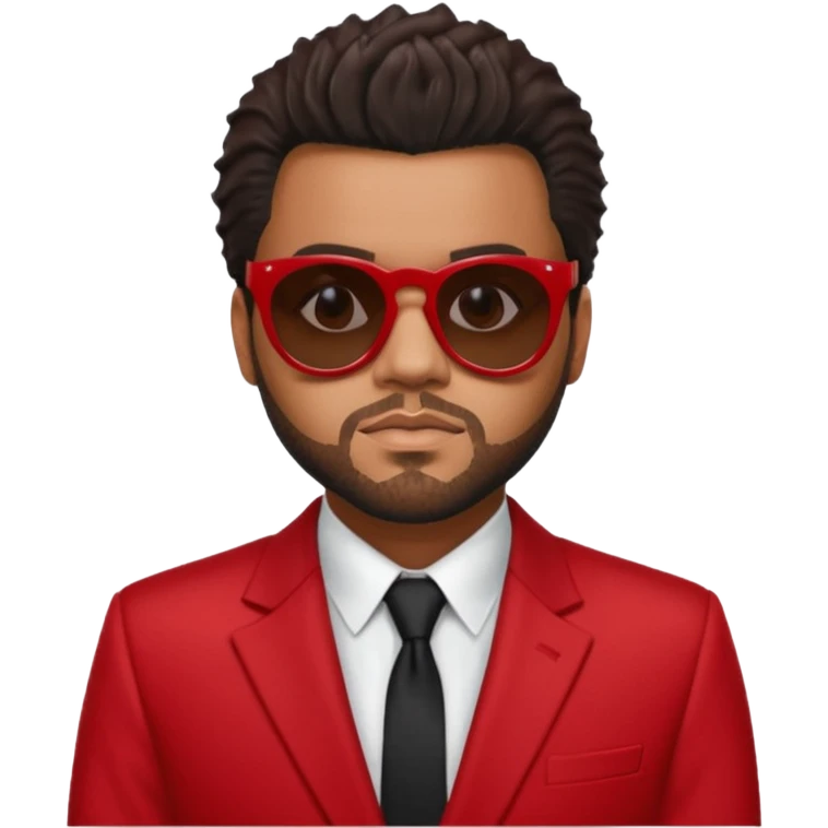 the weeknd in red suit and sunglasses emoji