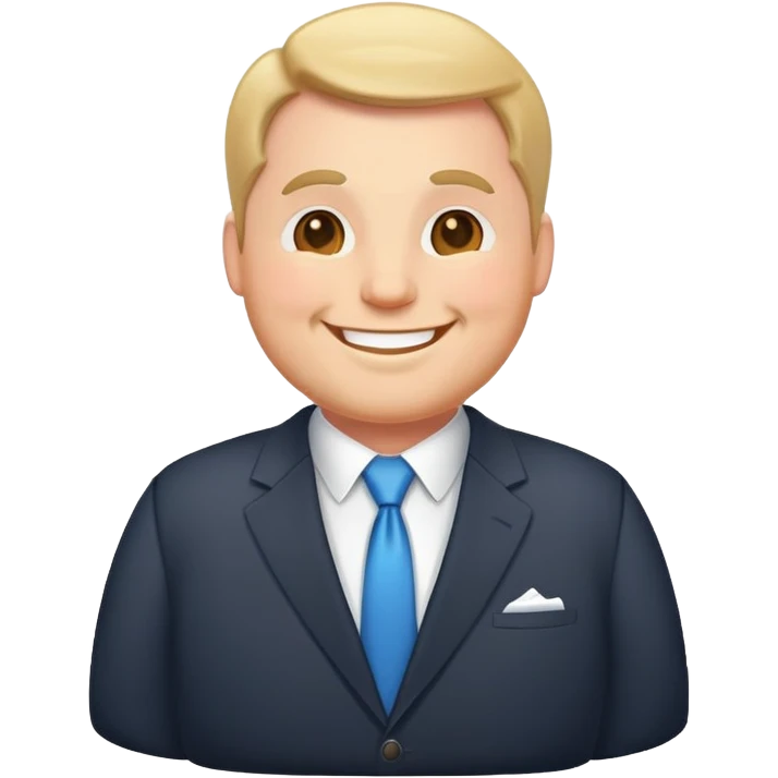 happy plump white American man in suit emoji