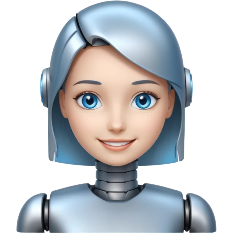 robotic smiling girl emoji