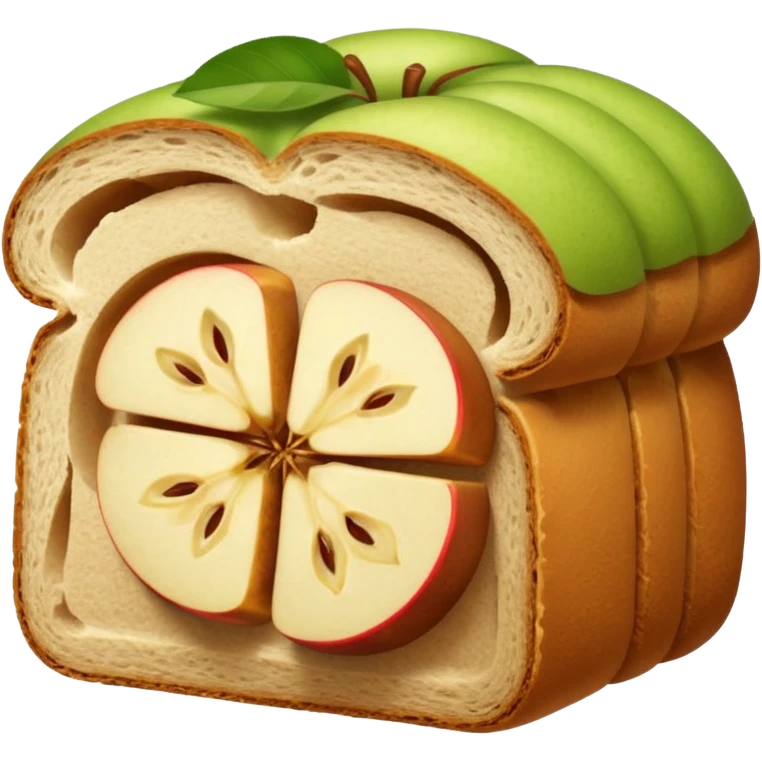 bread with apple slices inside emoji emoji