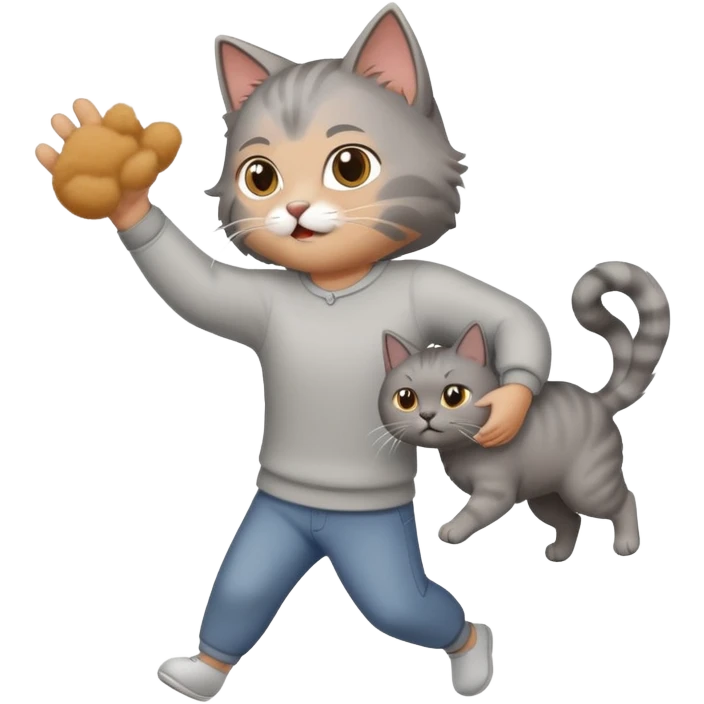 A human throwing a cat emoji