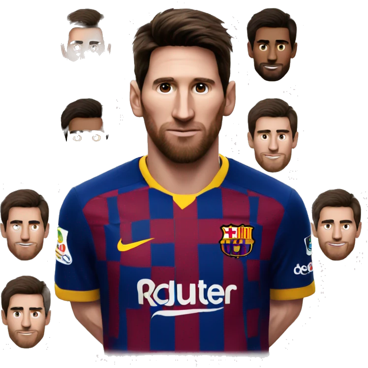 Messi in a barcelona shirt emoji