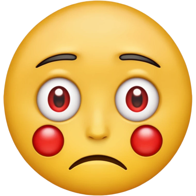 An emoji with red round eyes  with tired face! emoji