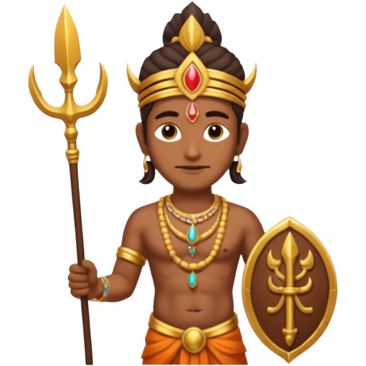 indian god with Poseidon trident emoji