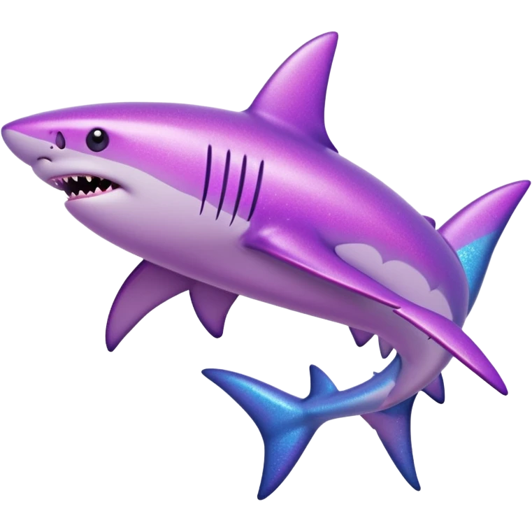 glitter purple and pink shark emoji