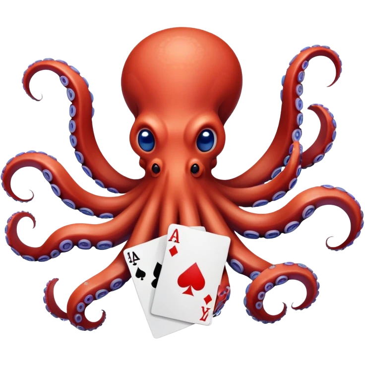 Octopus is playing poker emoji