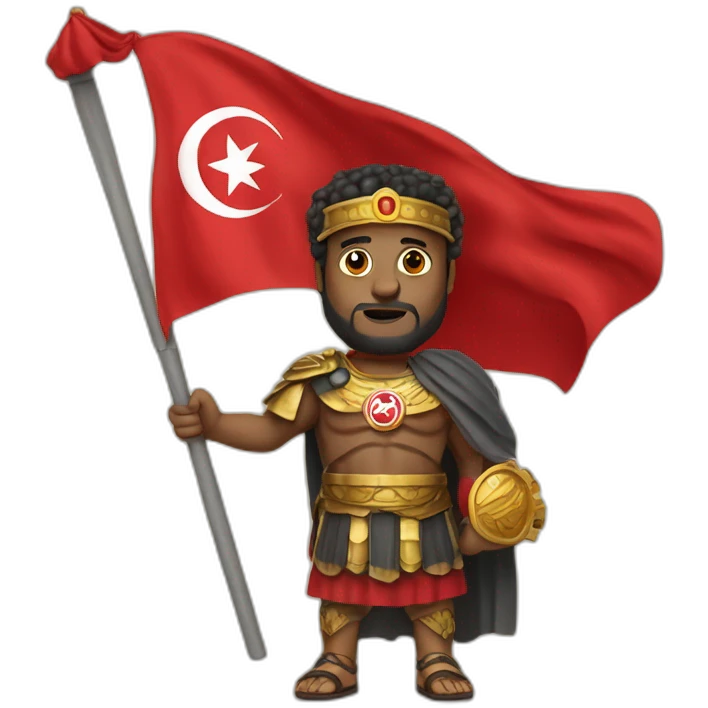 Hannibal barca holding tunisia flag emoji