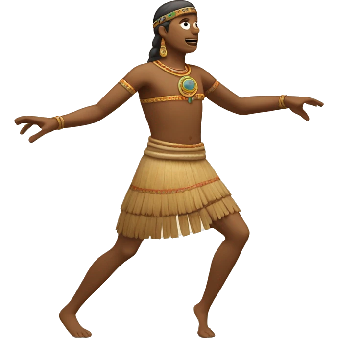 una figura humana estilizada realizando movimientos de danza como en las presentaciones rituales prehispanicas emoji