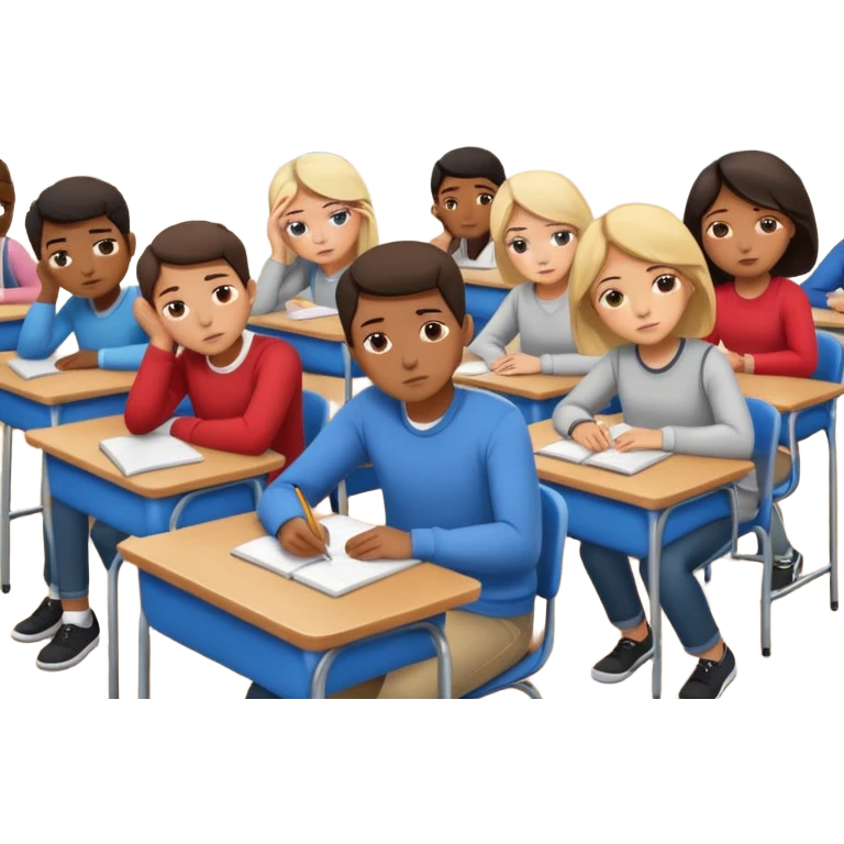 tired students in a class emoji