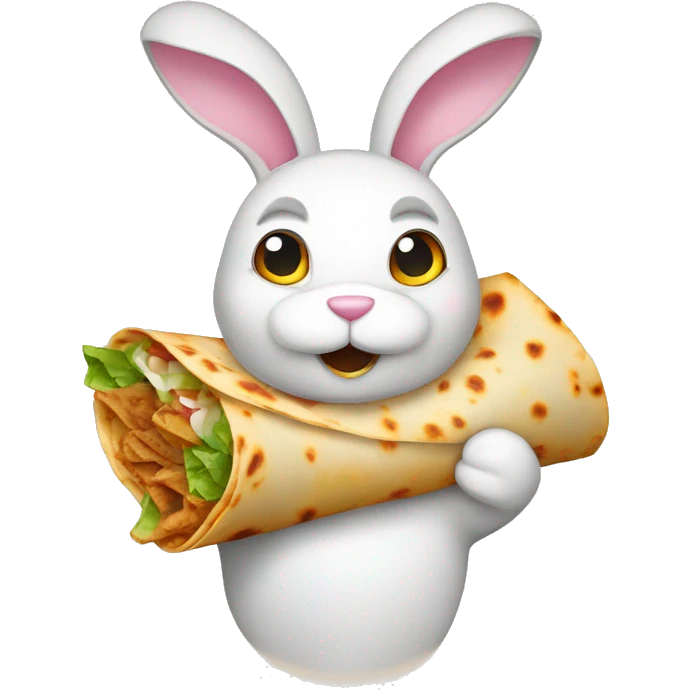 Bunny rabbit holding gyros pita wrap emoji