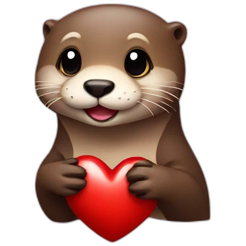 Otter with heart emoji