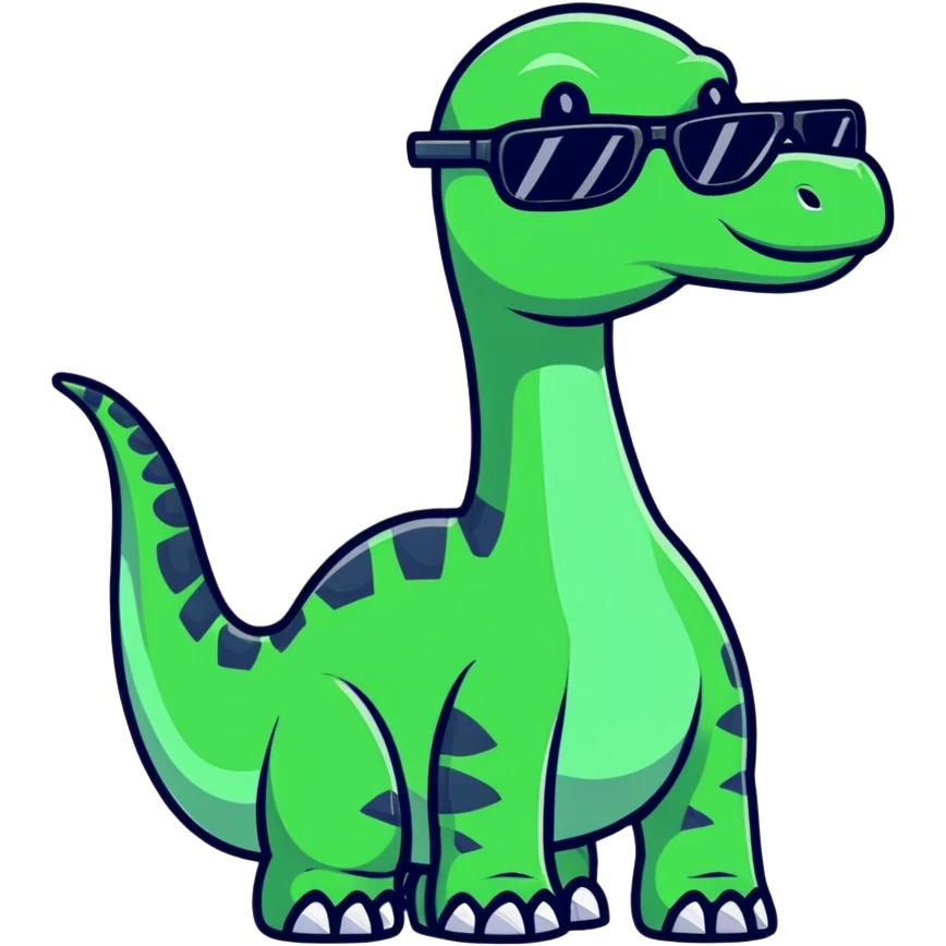 brachiosaurus dinosaur wearing sunglasses emoji