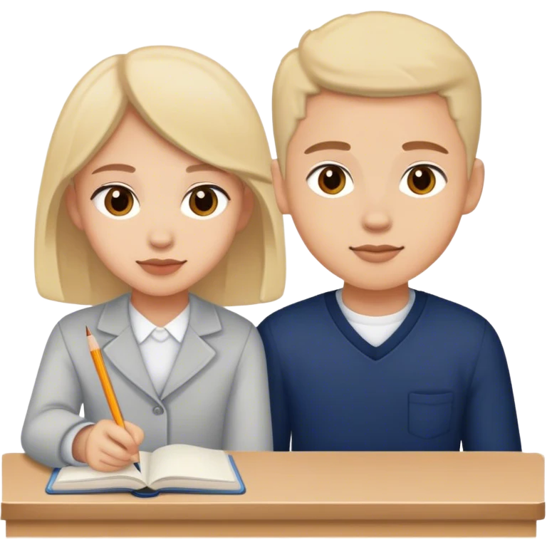 2 Students sit at school emoji