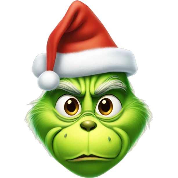 the grinch in a christmas hat emoji