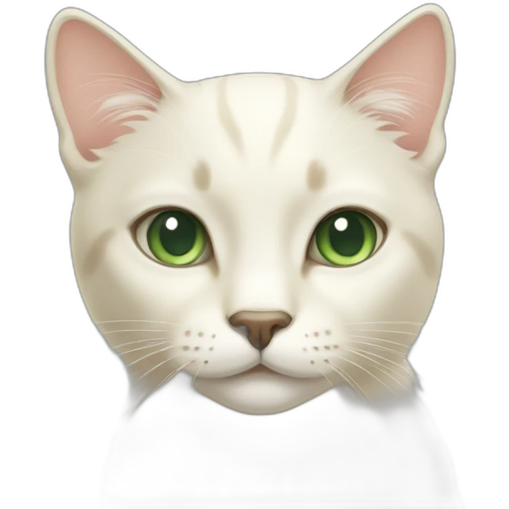 cream cat with grey green eyes emoji