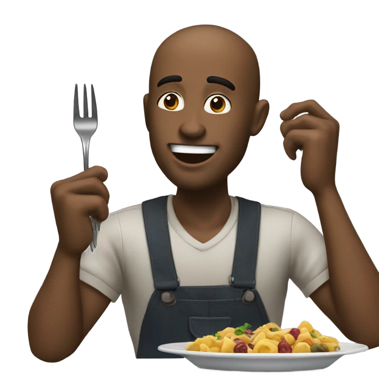Man eating food emoji