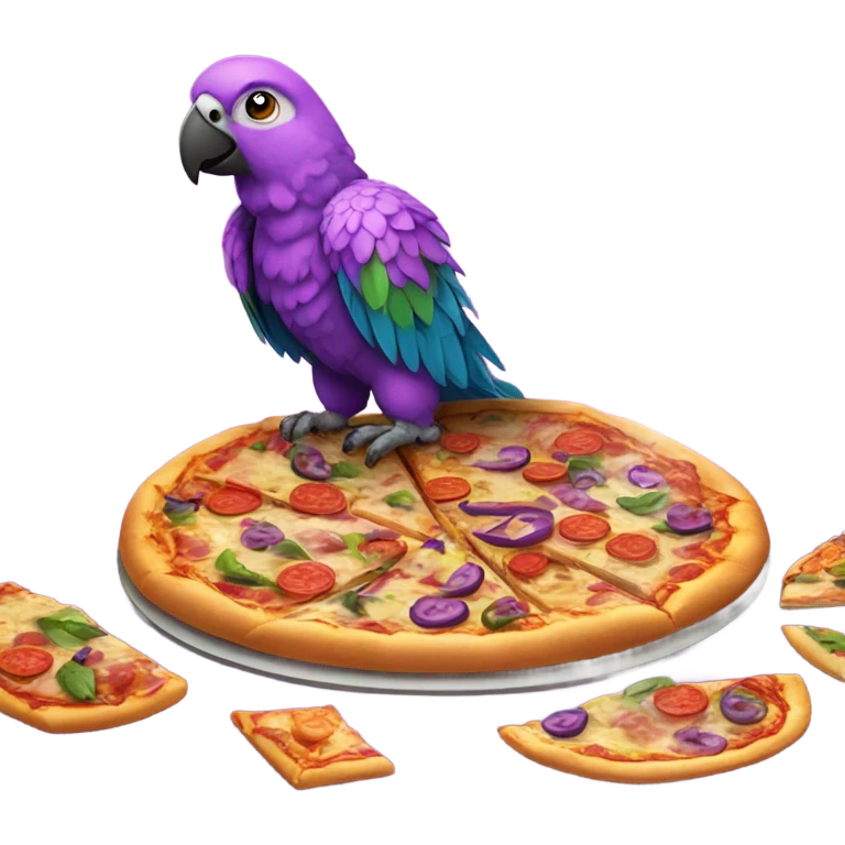 Purple pizzas pirate parrot emoji