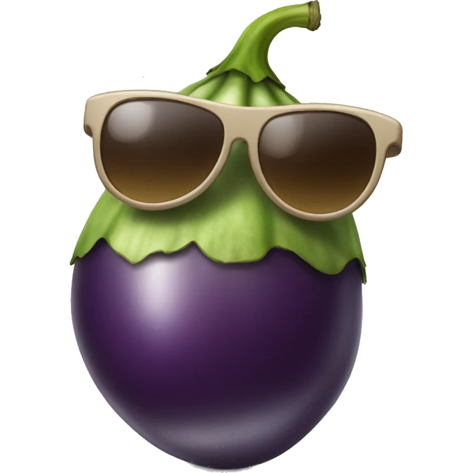 Eggplant with sunglasses emoji