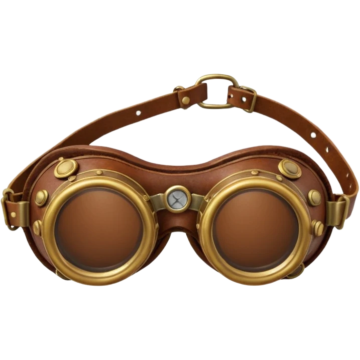  Simple brown round leather steampunk goggles emoji