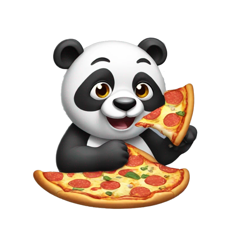 Panda eating pizza emoji