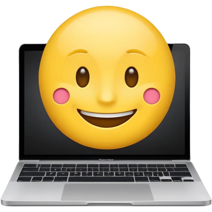 smiling emoji using a MacBook emoji