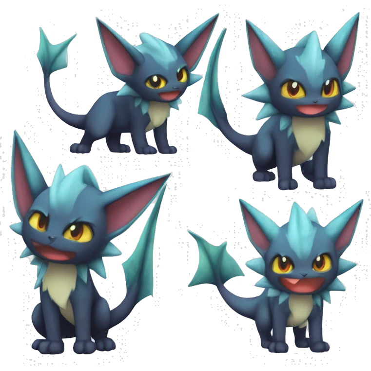 Edgy Vaporeon-Noivern-Litten-Zorua full body emoji