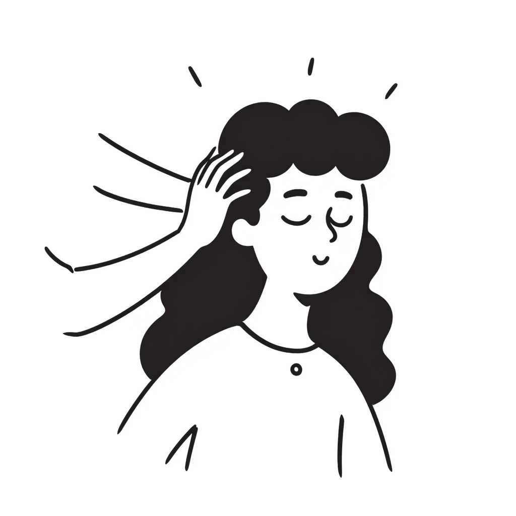 woman head massage emoji