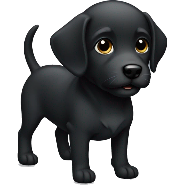 Black puppy with small beard emoji