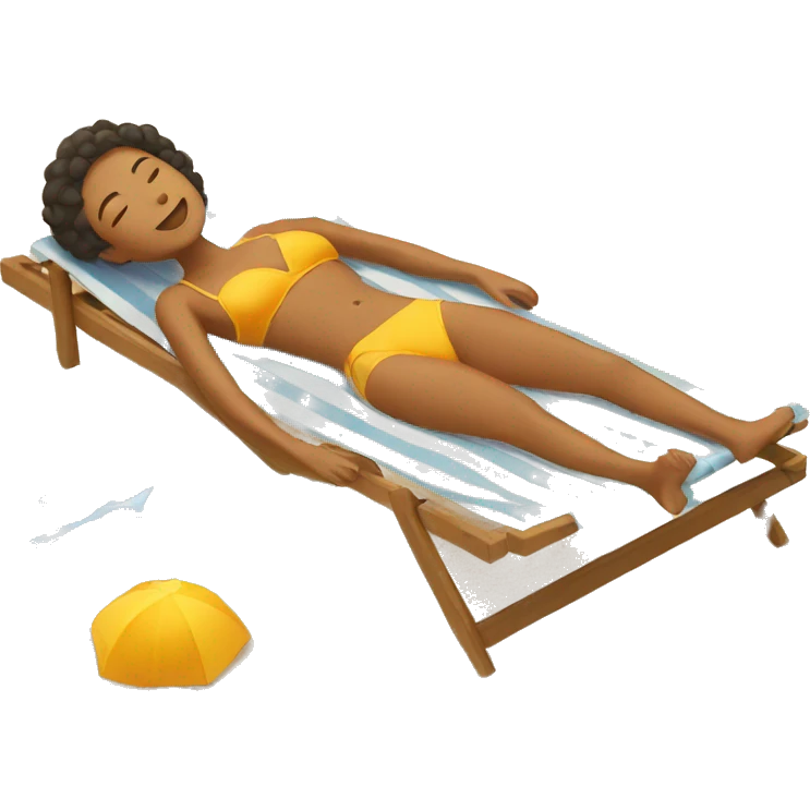 person laying in the sun on the beach emoji