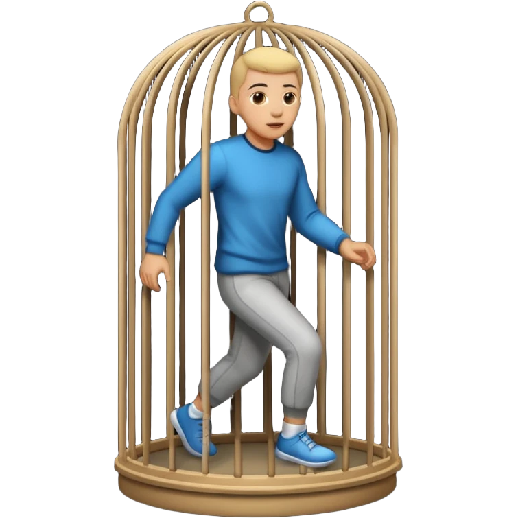 person stepping out of a dark cage into light emoji