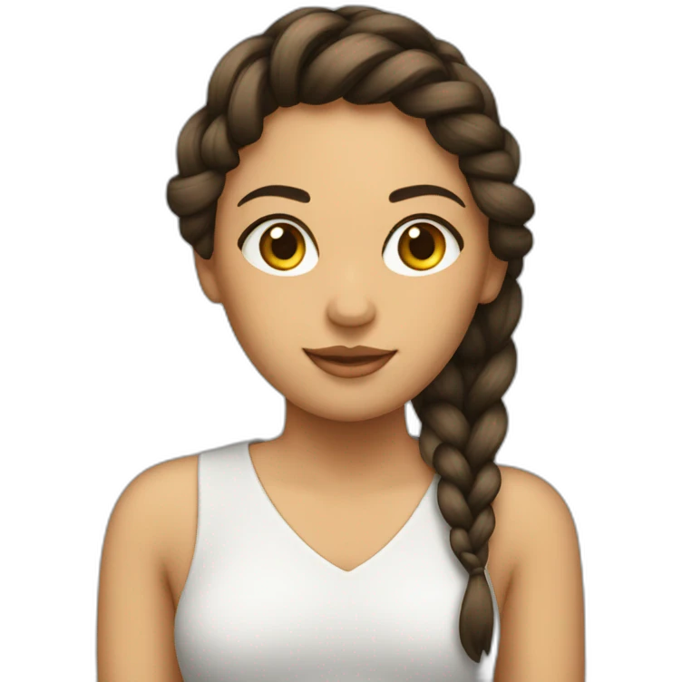 mujer joven con trenza emoji