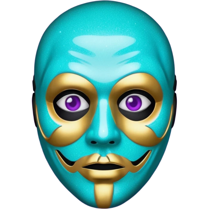 Glitter Purple and Cian police with ghostface mask emoji