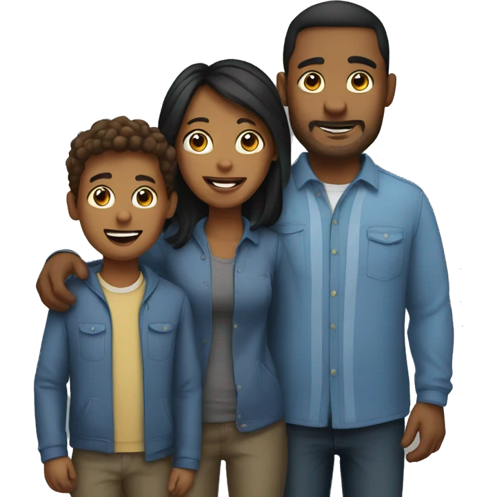 Dad Mom and Two Sons  emoji