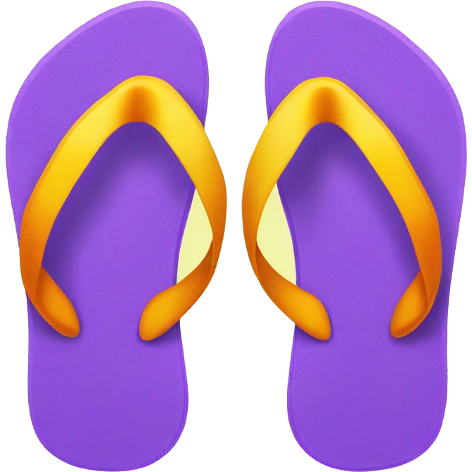 Realistic isolated pair of colorful flip flops emoji