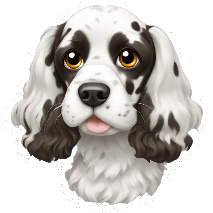 Black and white spotted cocker spaniel  emoji