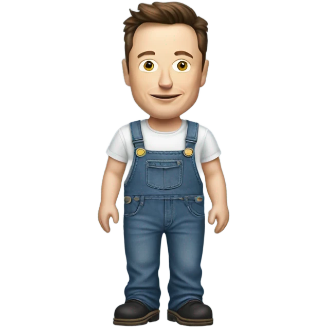 Elon Musk wearing overalls emoji