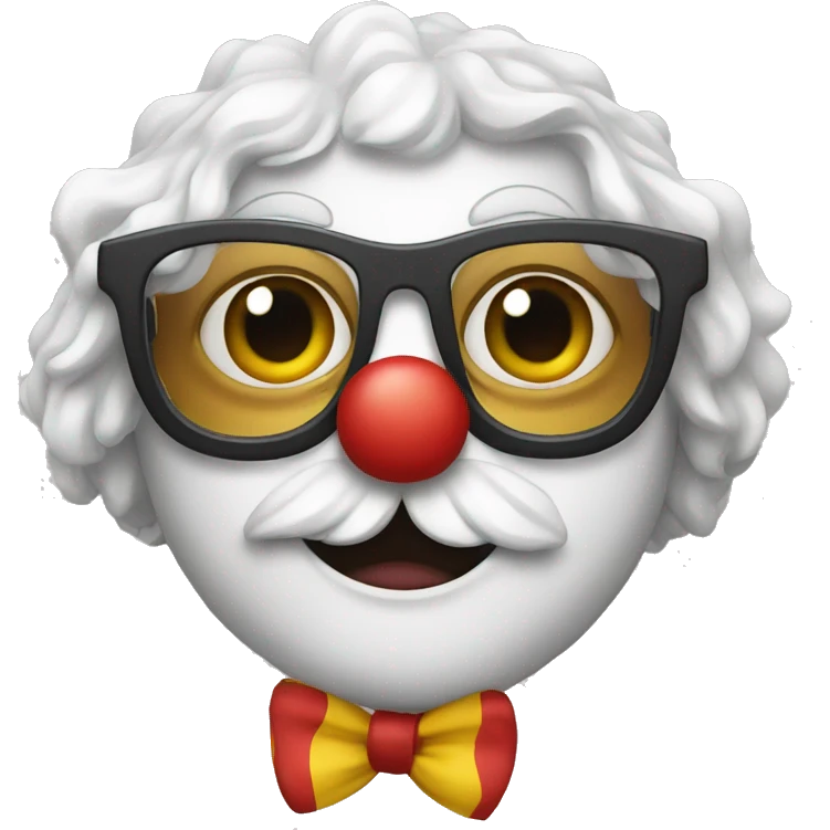 clown in glasses with china oodle emoji